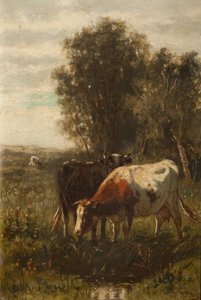 Duas vacas em uma paisagem